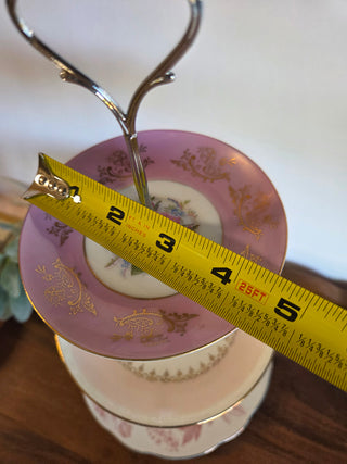3 Tier Pink Floral Rose Stand