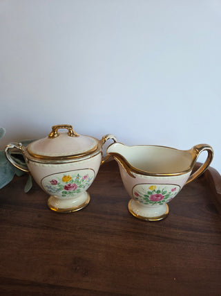Pink Homer Laughlin Cream/Sugar Set