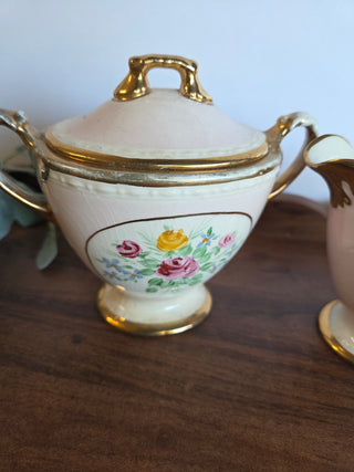 Pink Homer Laughlin Cream/Sugar Set