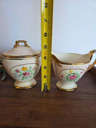 Pink Homer Laughlin Cream/Sugar Set