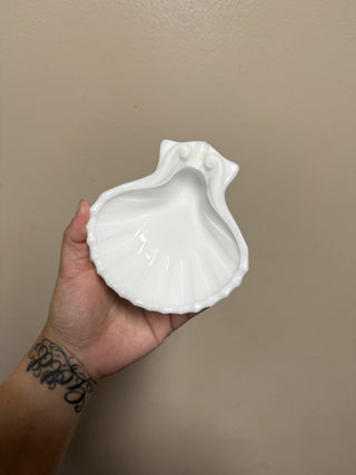 Vintage Milk Glass Shell Dish RSV