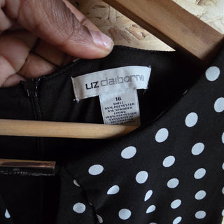 Women's - Liz Claiborne | B&W Polka Dot Dress (16)