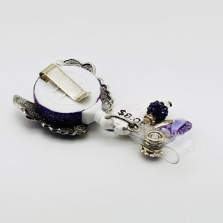 Purple Butterfly Retractable Badge Holder on a Belt Clip|76228