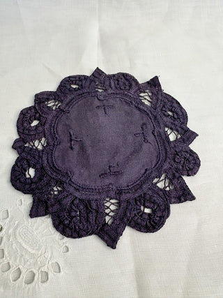 Black Openwork Doily  6 Inch RSV|106831