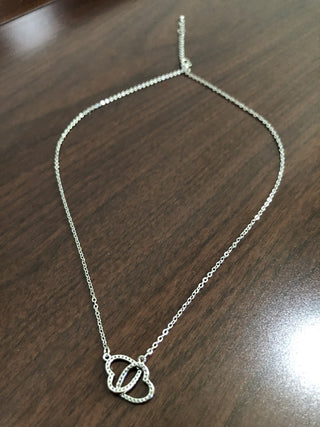 2 Connected Hearts Metal Necklace RSV B22|98346