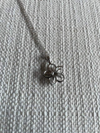 Silver 925 flower crystal necklace