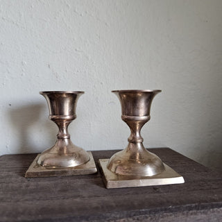 Vintage Mini Brass Candlesticks - Set of 2 (BRI) - MTS|114142