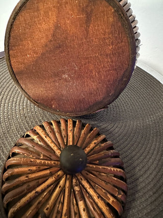 Basket Wood-Bamboo Round w/lid MTS|131310