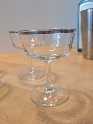 RF 4x Crystal D'Arques FRANCE Coupe Glasses *as is