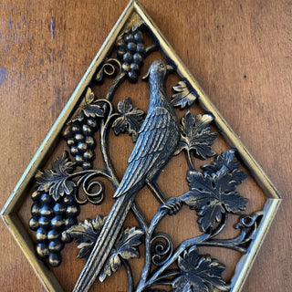 Vtg Burwood Industries Bird/Grapevine Wall Plaque MTS|103064
