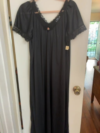 NWT Vintage Fascination Lingerie Black Nightgown