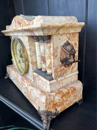Antique Adamantine Mantle Clock with Key|72692