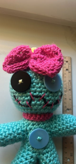 handmade crochet amigurumi doll of Scrump