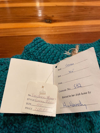 Handmade 100% Wool Green Sweater (Ireland)~MTS|112036