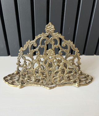 Vintage ornate brass napkin/letter holder RSV|100015