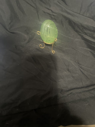 Green glass Easter egg stand not included rsv