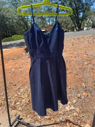 Lulus Dark Blue Metallic Mini Dress Size S