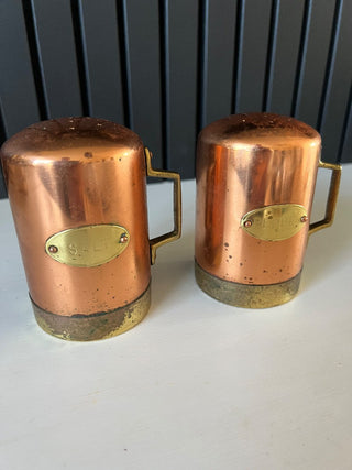 Vintage copper S&P shakers set RSV