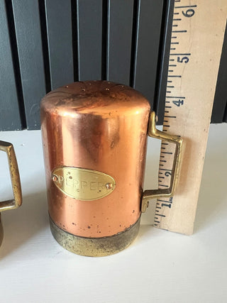 Vintage copper S&P shakers set RSV