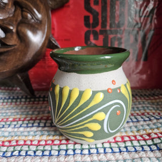 Green & Yellow Jarrito/Mexican clay mug (BRI) - MTS|108129