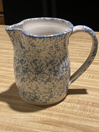 6" Studio Art Pottery Pitcher, Spongeware--SP RCD