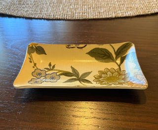 Vintage Flowered Trinket Tray Plastic RSV|103491
