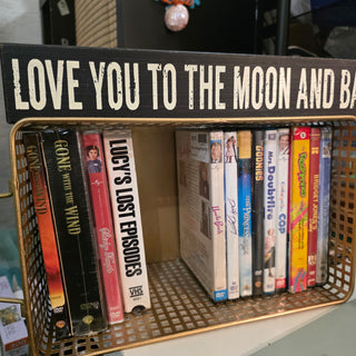 Love You to The Moon & Back - Black Wood Sign
