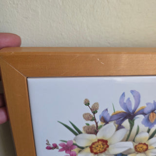Vtg 90's Ceramic Floral Tile Trivet