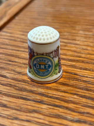 Vtg Thimble -Franklin Mint Porcelain "Clark's O.N.T. Spool" RCD|113083