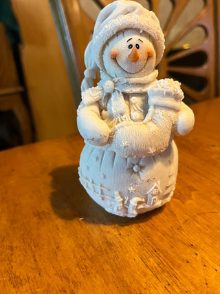 Snowman Holding a Stocking Figurine. RSV|123780