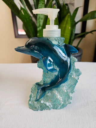 Retro Dolphin Bath Set - Soap Pump & Toothbrush Holder (BRI) - MTS|107347