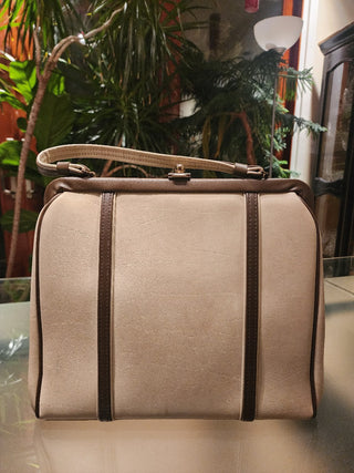 1960s Purse Vinyl Tan w/  Brown Trim|78187
