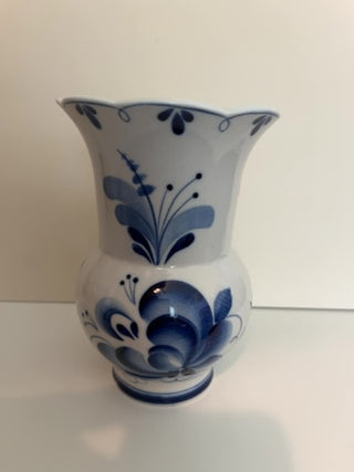 Russian Vase Porcelain Gzhel  Hand Painted Blue & White