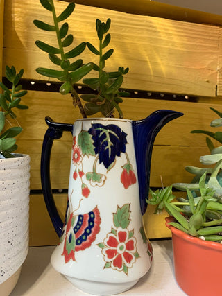 7” World Market teapot w/succulents|127042