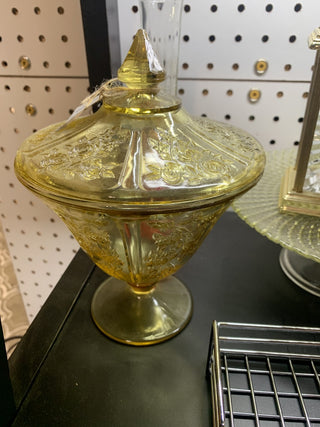 Federal Yellow Glass Candy Jar|48489