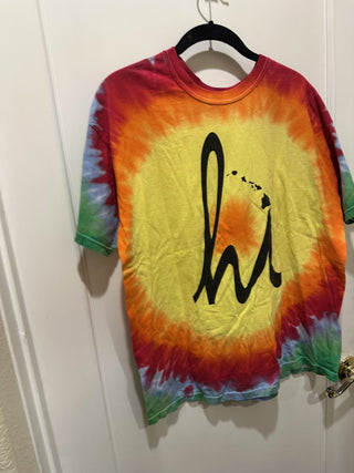 Tie Dye Adult T-shirt Men's Large Hawaii #47 VV MTS|98095