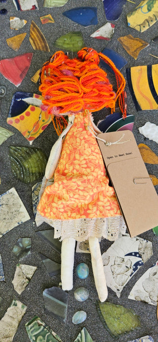 Journal Junction Jenny No. 004-Hazel Handmade Art Dolll w/Mini Journal OOAK Cloth Doll