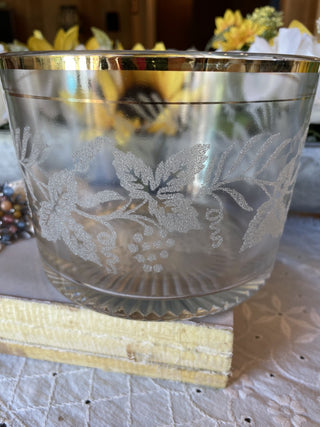 Etched Gold Rimmed Glass Bowl - RDC|77587