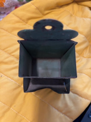 JP vintage green tin wall-mounted match holder
