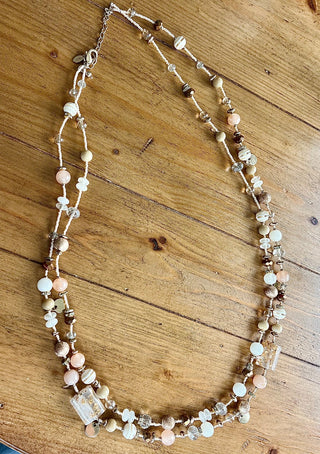 Long gold/white lucite necklace Chicos MTS|69104
