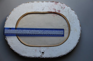 White Wicker Oval Mirror