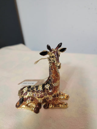 Kubla Craft Enameled Giraffe Trinket Box RCD|55114