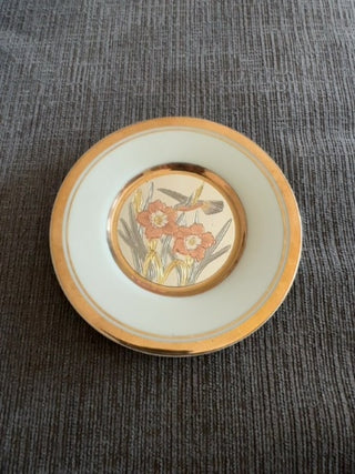 AJ - Hummingbird 24k Gold Rim Plate MTS