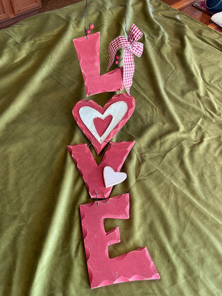 "Love" Wood and Metal Wall Hanging|49246