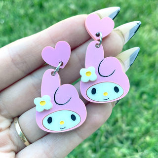 My Melody Dangle Earrings - Heart Post MTS|64366