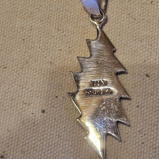 Signed galaxy lightening bolt inlaid pendant