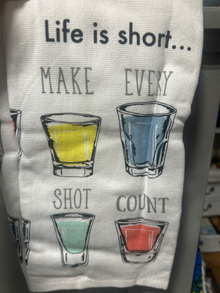 Life is short dish towels set of two MTS