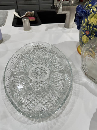 Crystal Oval Divided Serving Tray MTS