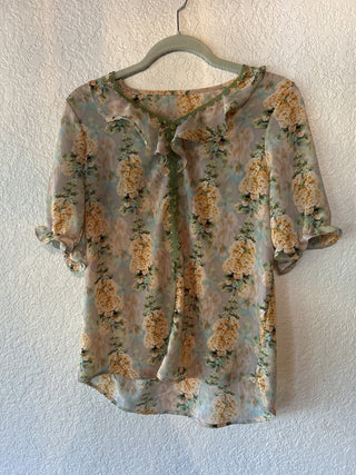 12F Floral Blouse Size L RSV|64691