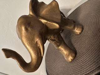 Elephant 8x13 Gold Ceramic Bull|52453